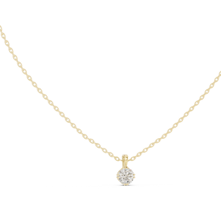 round lab grown diamond solitaire pendant in yellow gold