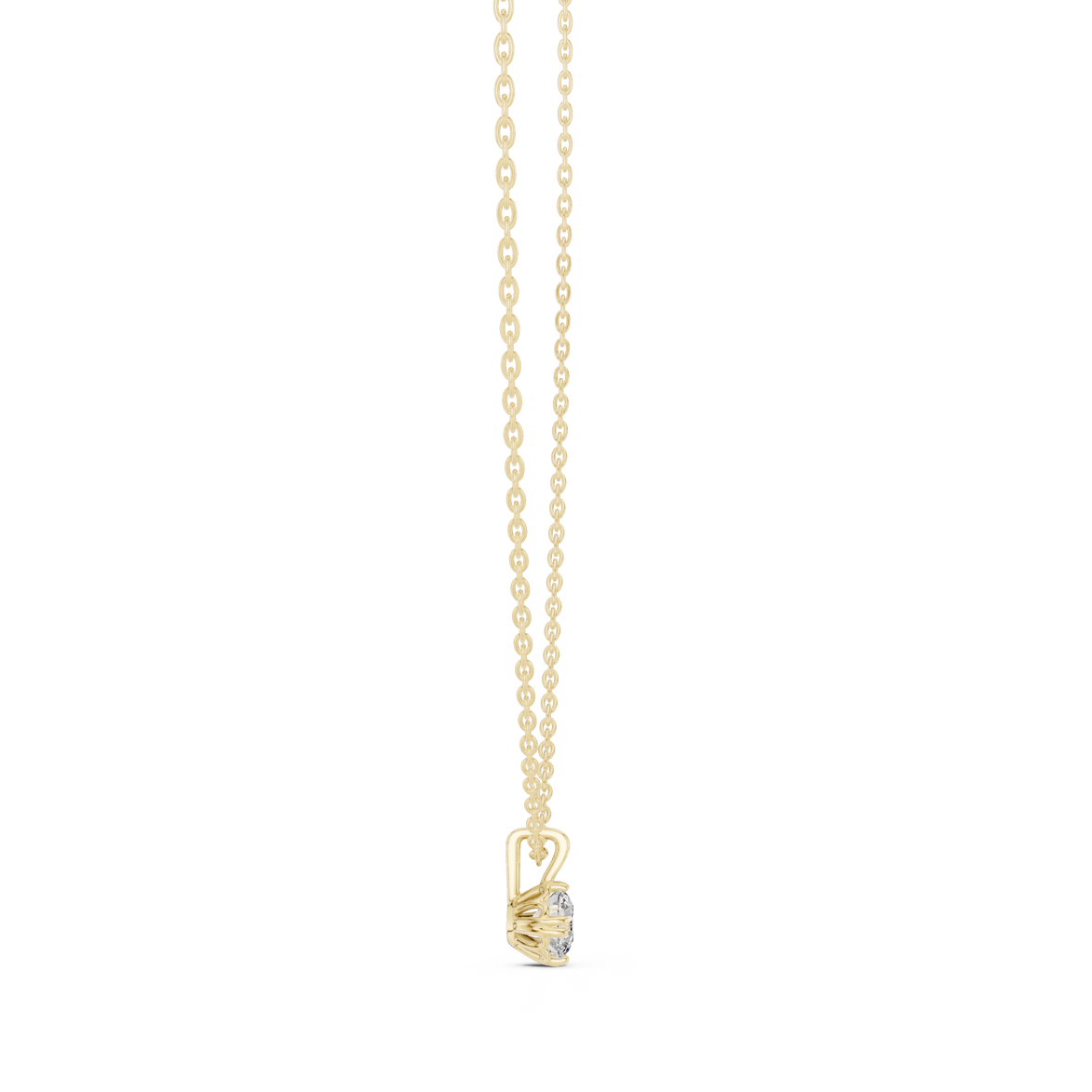 Minimal round cut solitaire diamond pendant in gold with lab grown diamond by Signora Jewels