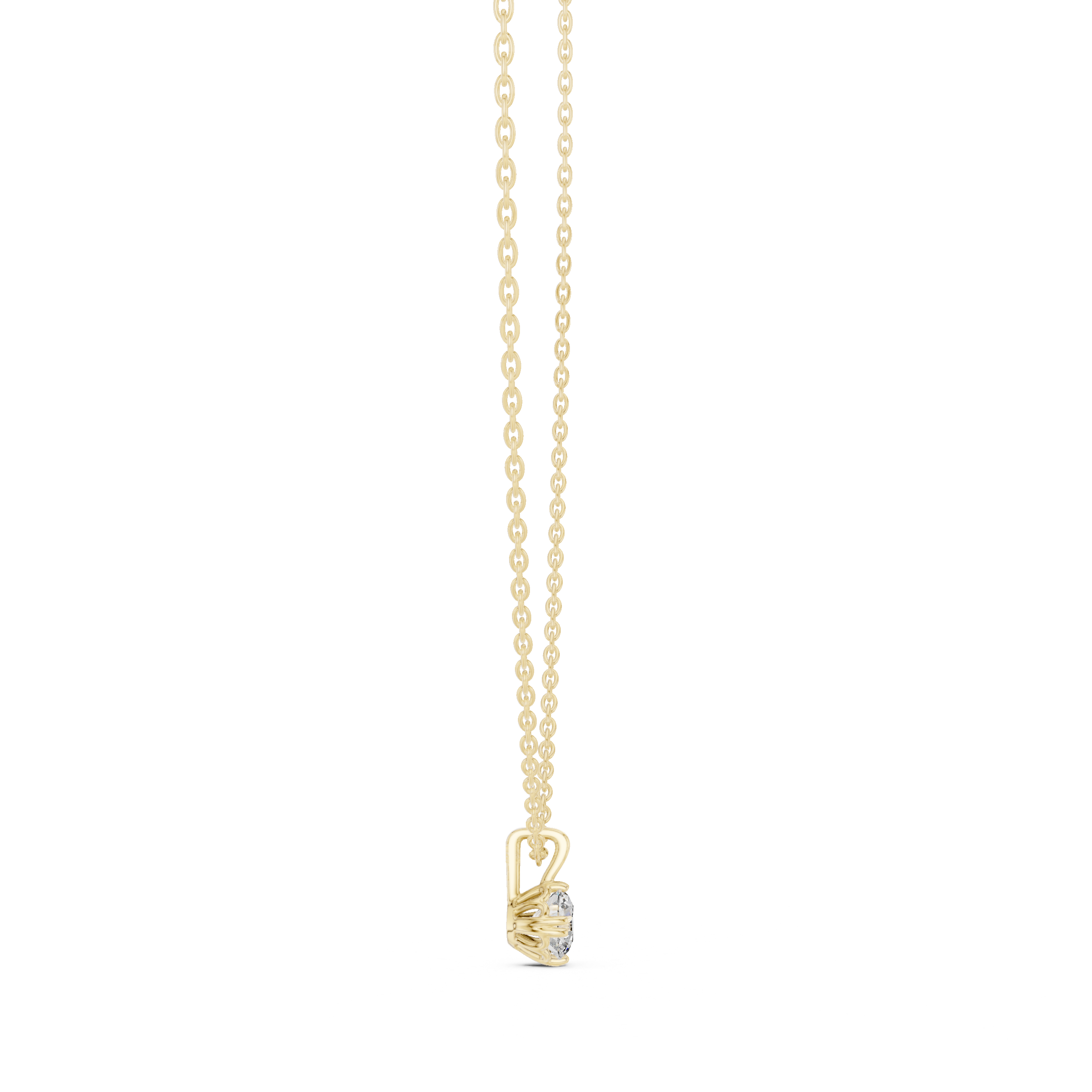 Minimal round cut solitaire diamond pendant in gold with lab grown diamond by Signora Jewels