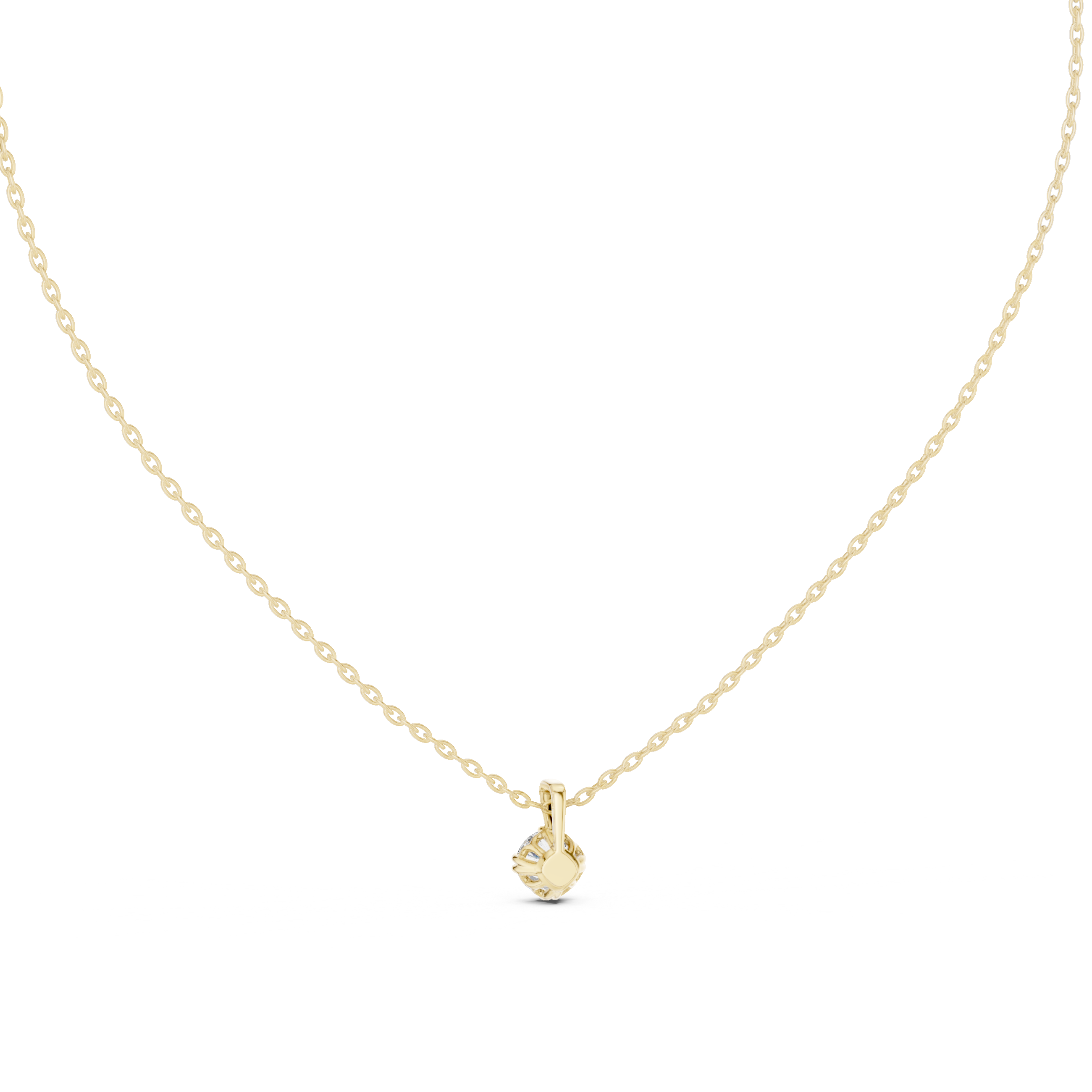 Minimal round cut solitaire diamond pendant in gold with lab grown diamond by Signora Jewels