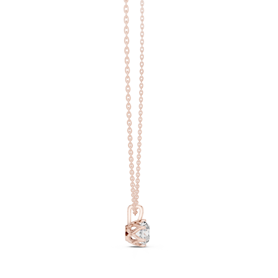 Classic round cut solitaire diamond pendant in gold with lab grown diamond by Signora Jewels