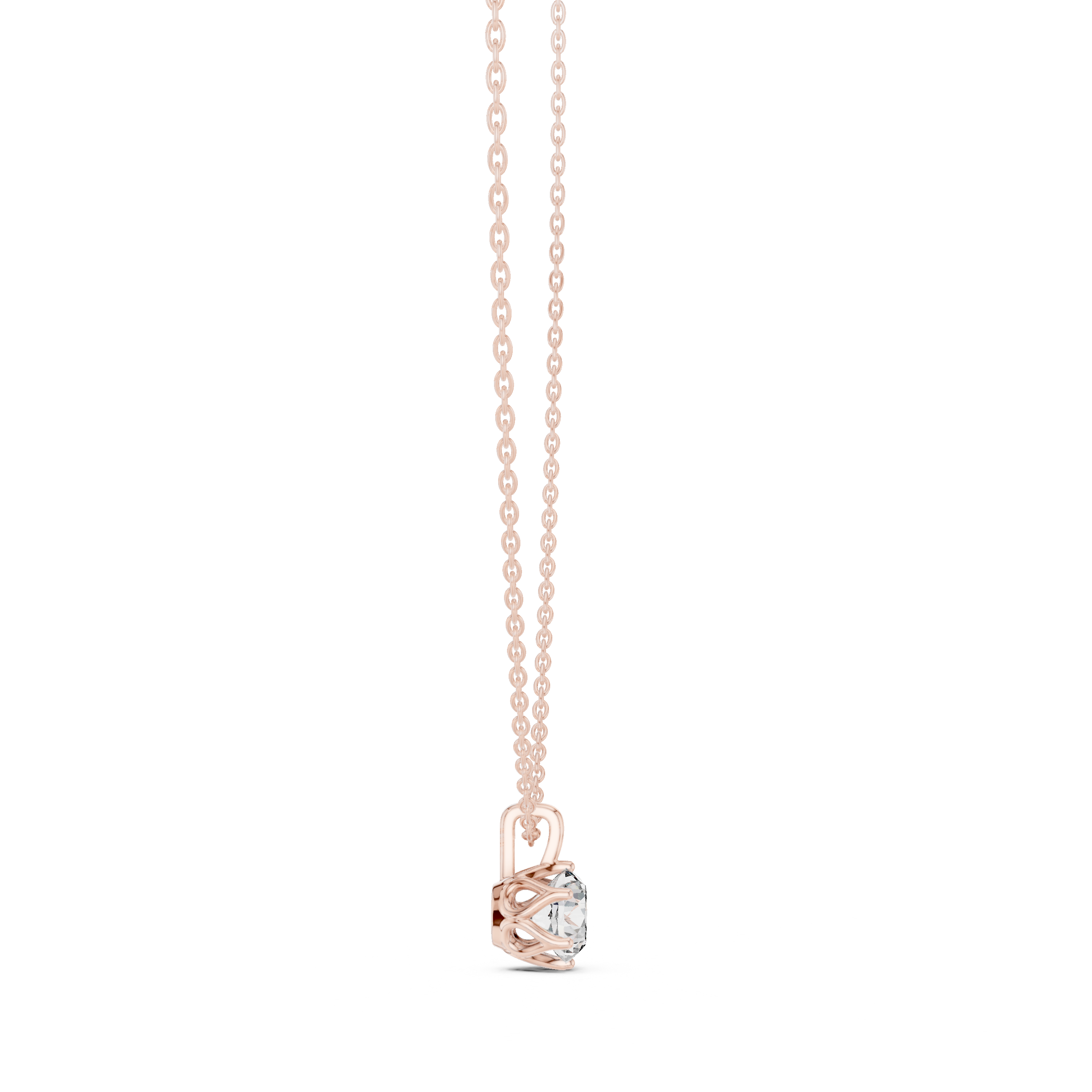 Classic round cut solitaire diamond pendant in gold with lab grown diamond by Signora Jewels