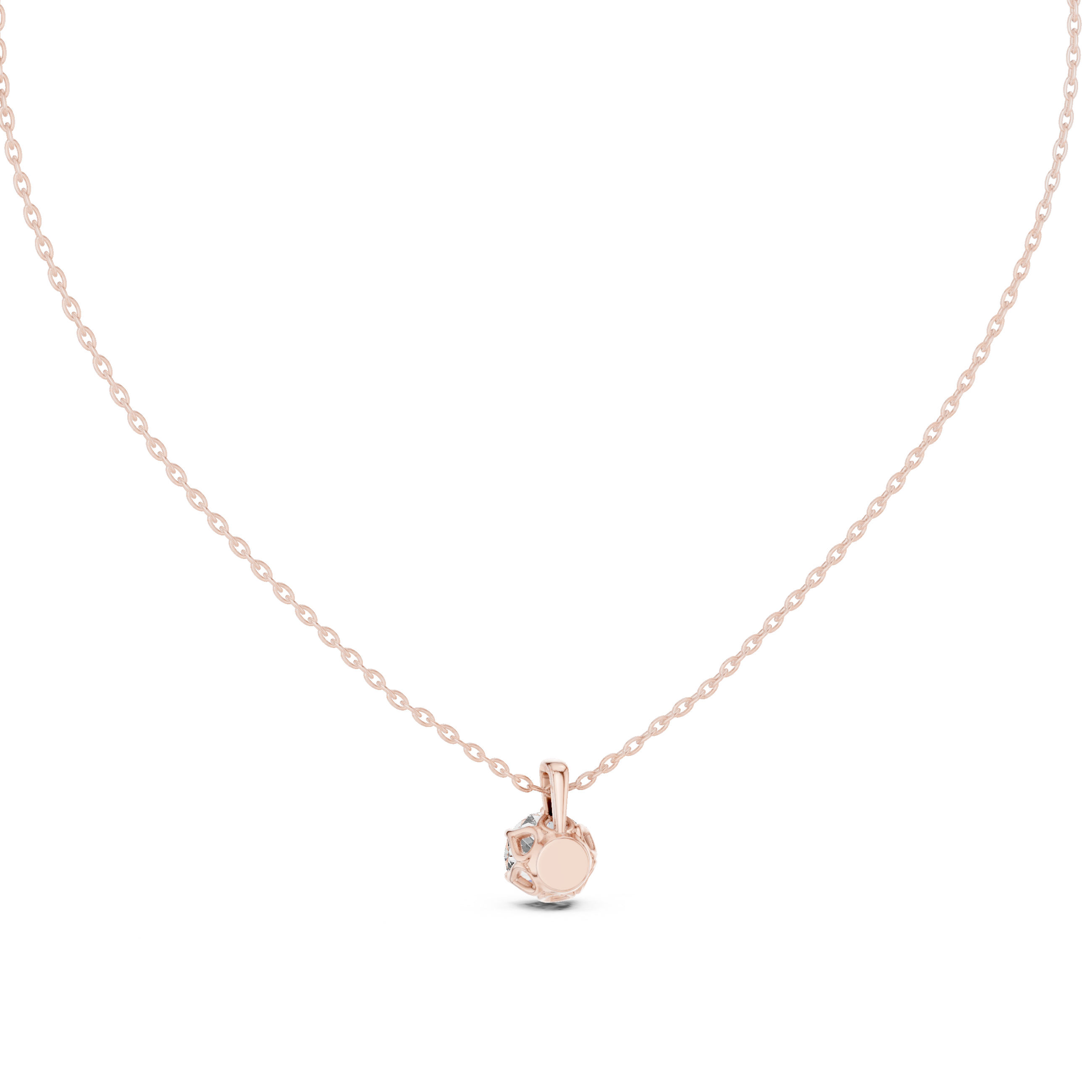 Classic round cut solitaire diamond pendant in gold with lab grown diamond by Signora Jewels