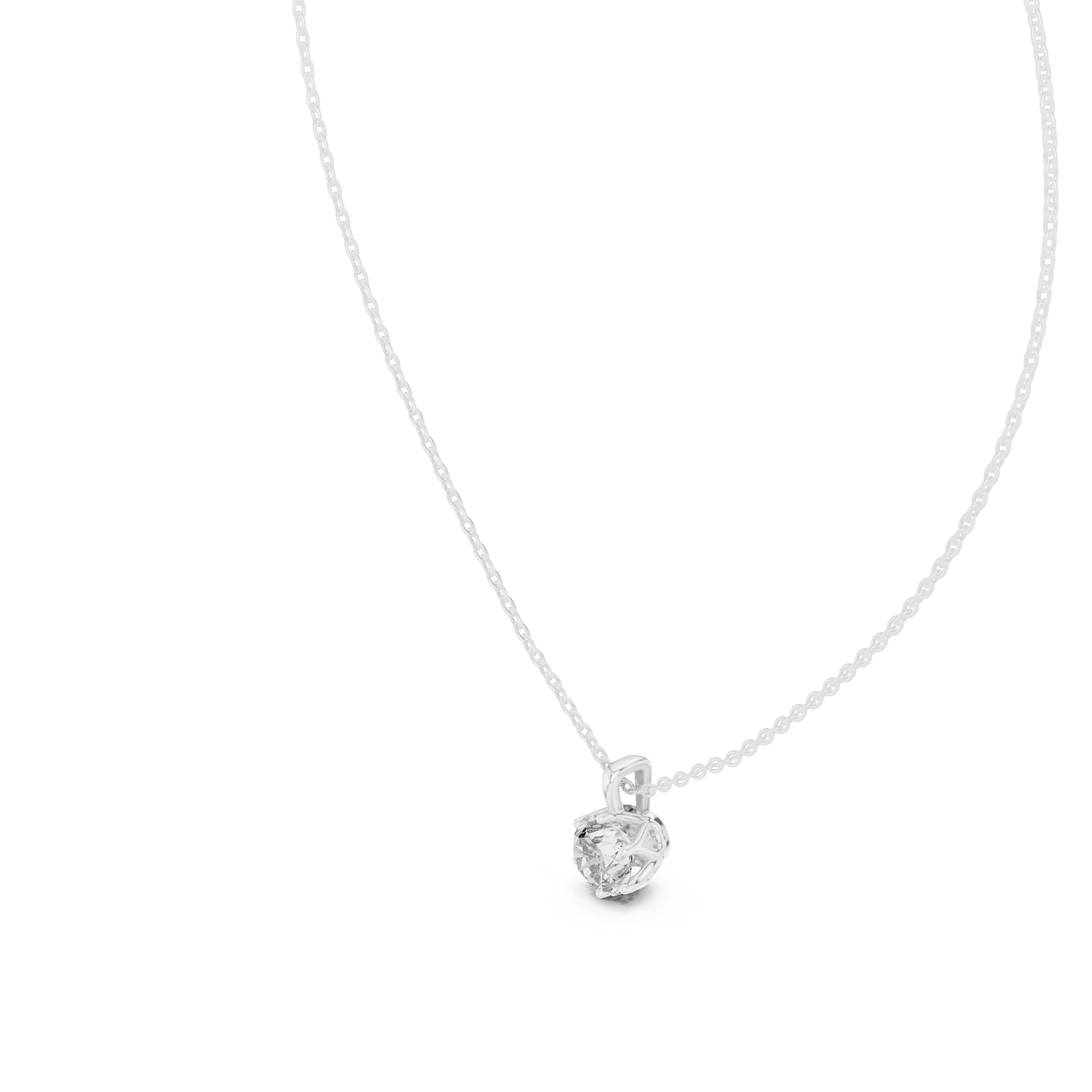 Classic round cut solitaire diamond pendant in gold with lab grown diamond by Signora Jewels