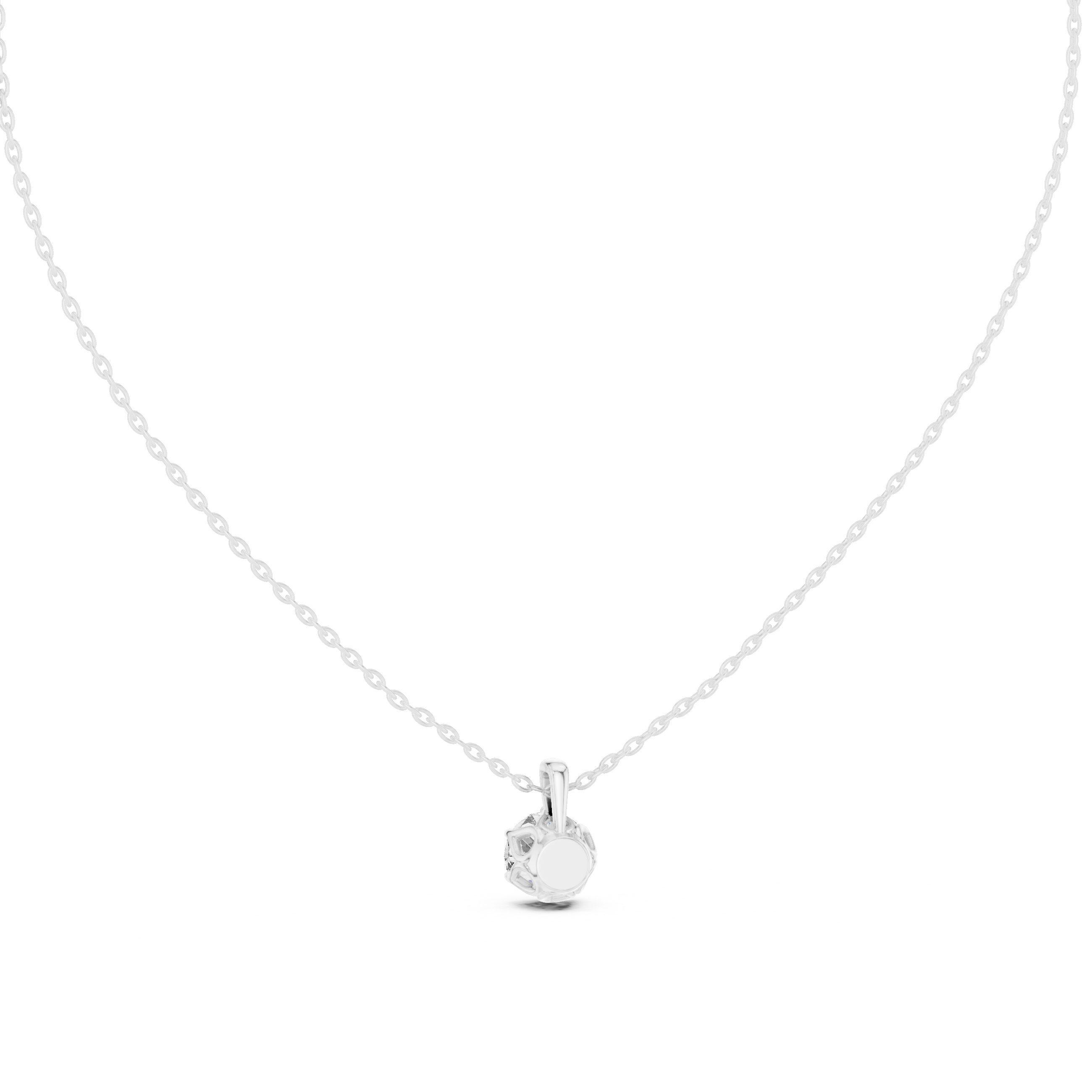 Classic round cut solitaire diamond pendant in gold with lab grown diamond by Signora Jewels