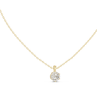 round lab grown diamond signature solitaire pendant in yellow gold