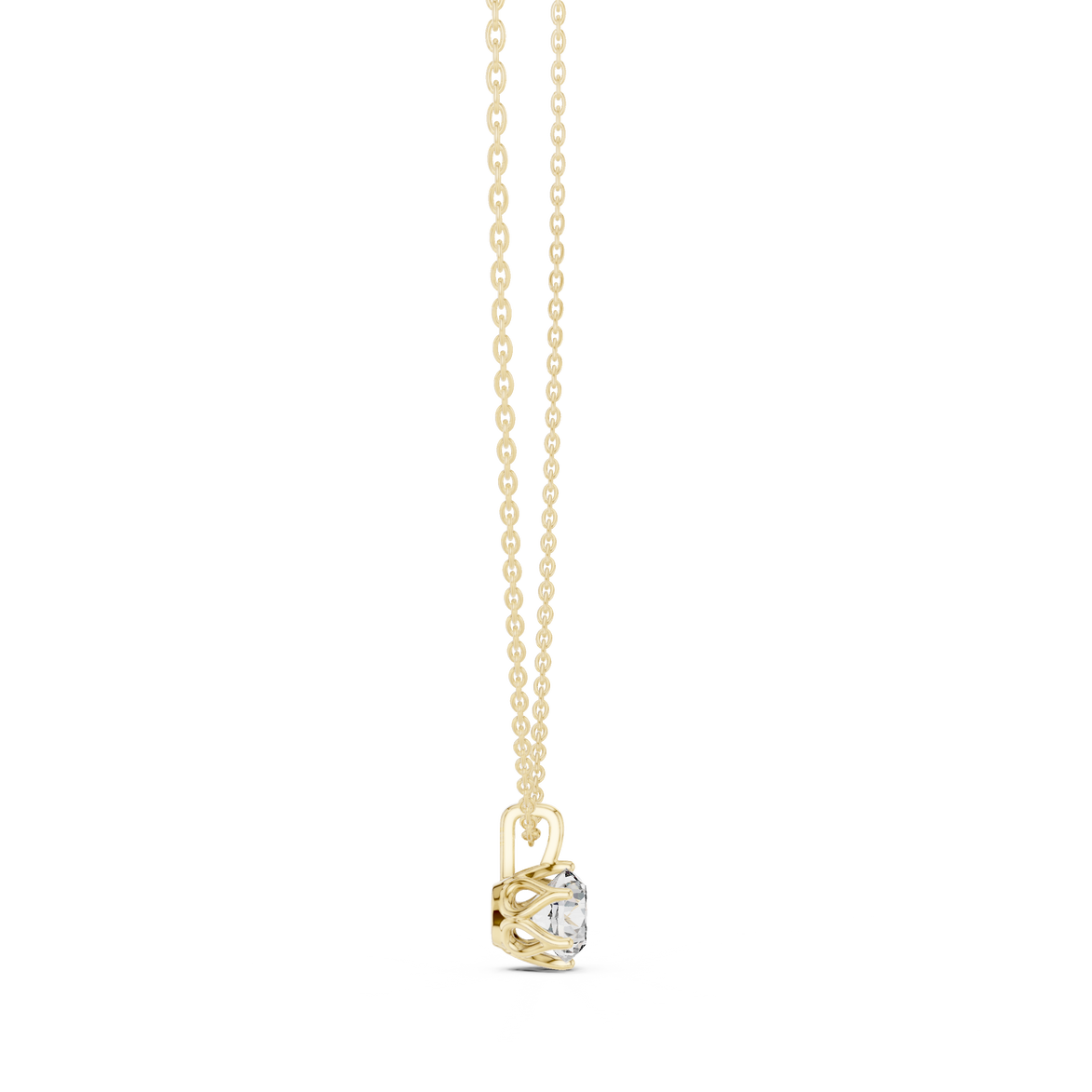 Classic round cut solitaire diamond pendant in gold with lab grown diamond by Signora Jewels
