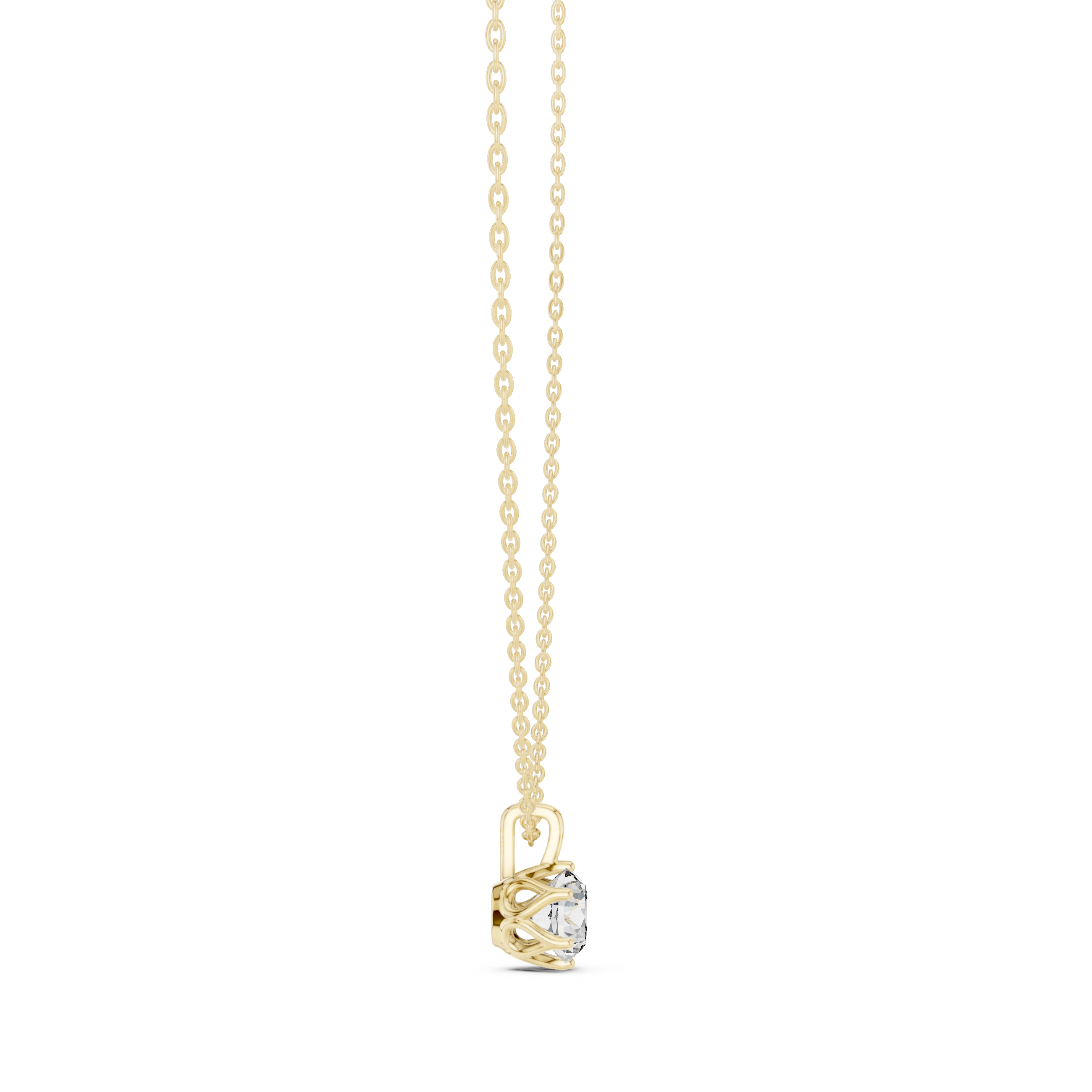 Classic round cut solitaire diamond pendant in gold with lab grown diamond by Signora Jewels