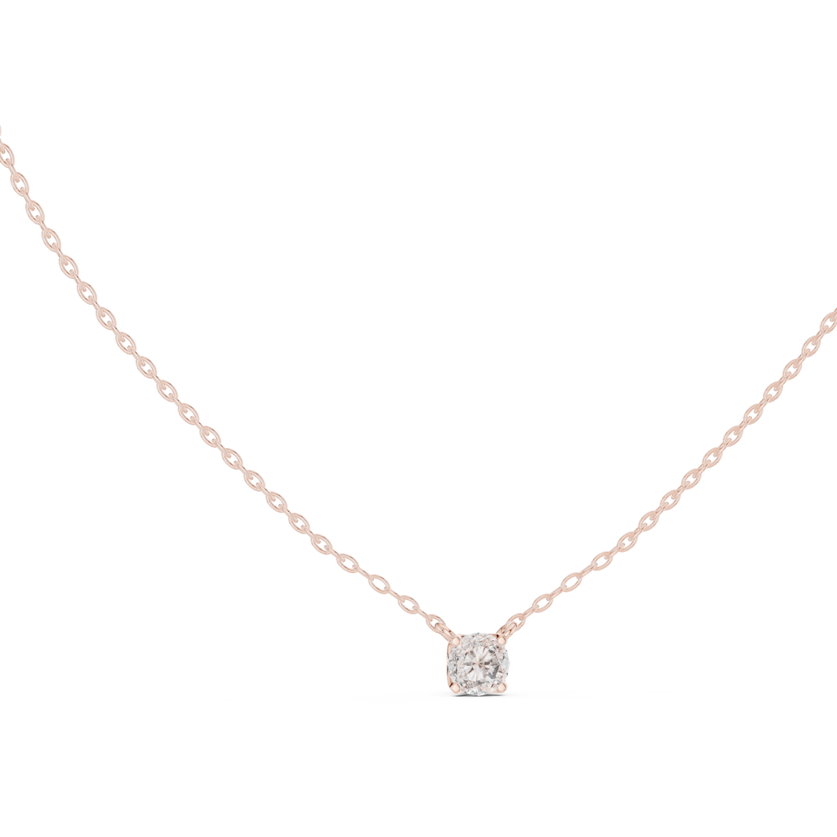 Minimal round cut solitaire diamond pendant in gold with lab grown diamond by Signora Jewels