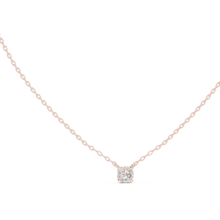round lab grown diamond floating solitaire pendant in rose gold
