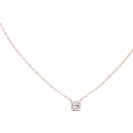 Minimal round cut solitaire diamond pendant in gold with lab grown diamond by Signora Jewels