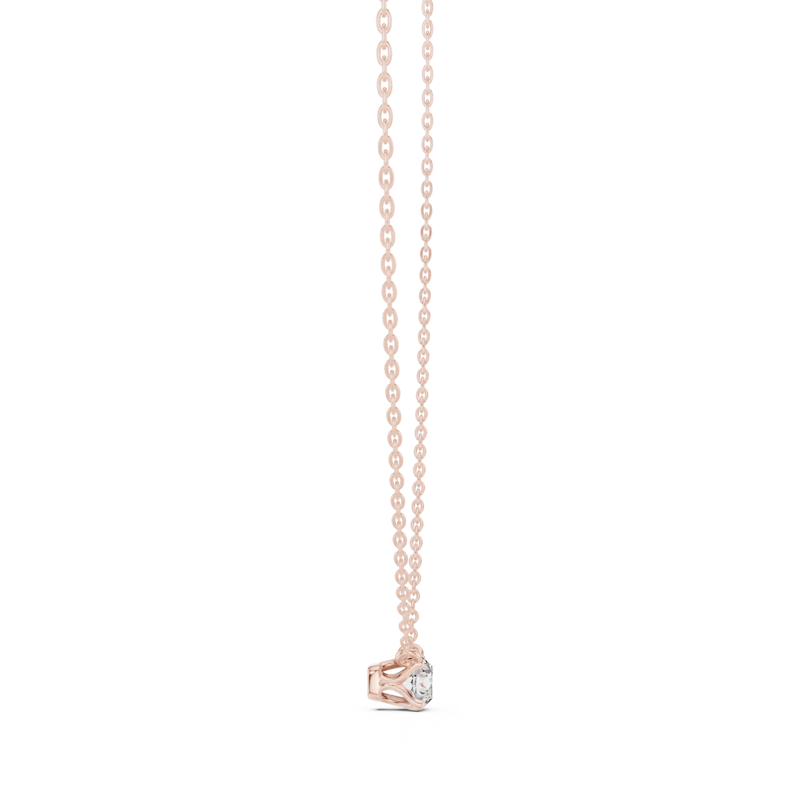Minimal round cut solitaire diamond pendant in gold with lab grown diamond by Signora Jewels