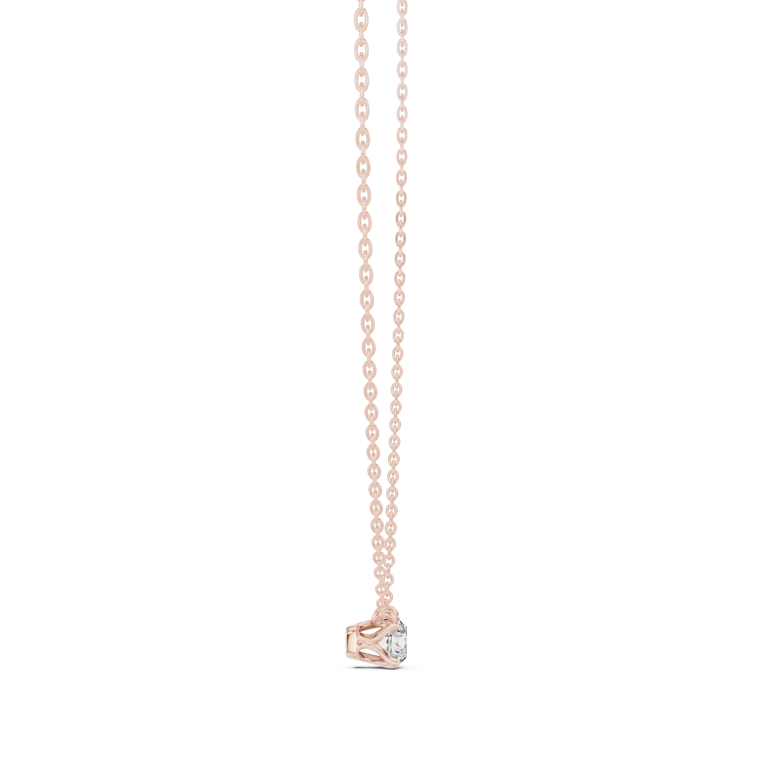 Minimal round cut solitaire diamond pendant in gold with lab grown diamond by Signora Jewels
