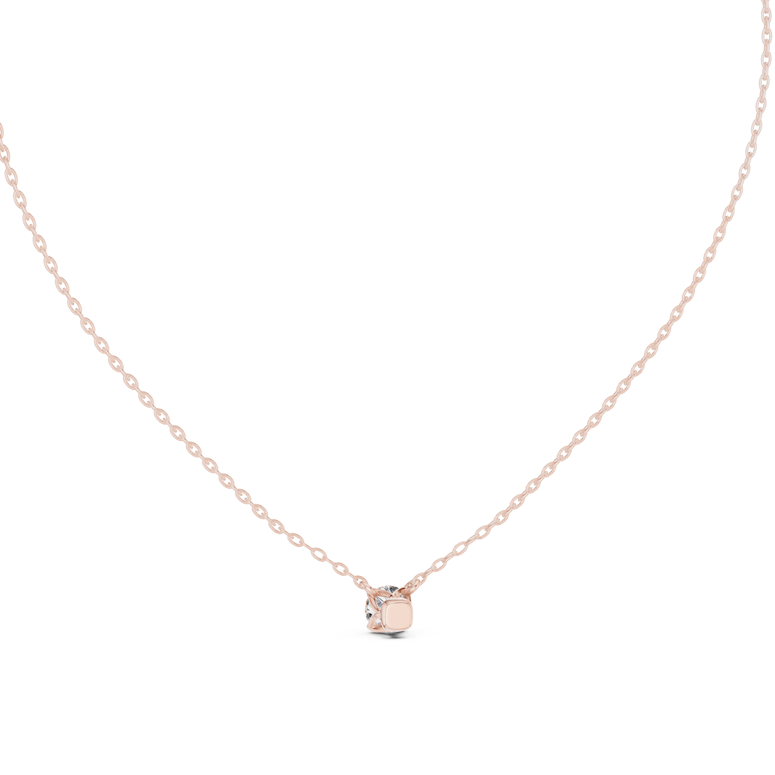 Minimal round cut solitaire diamond pendant in gold with lab grown diamond by Signora Jewels