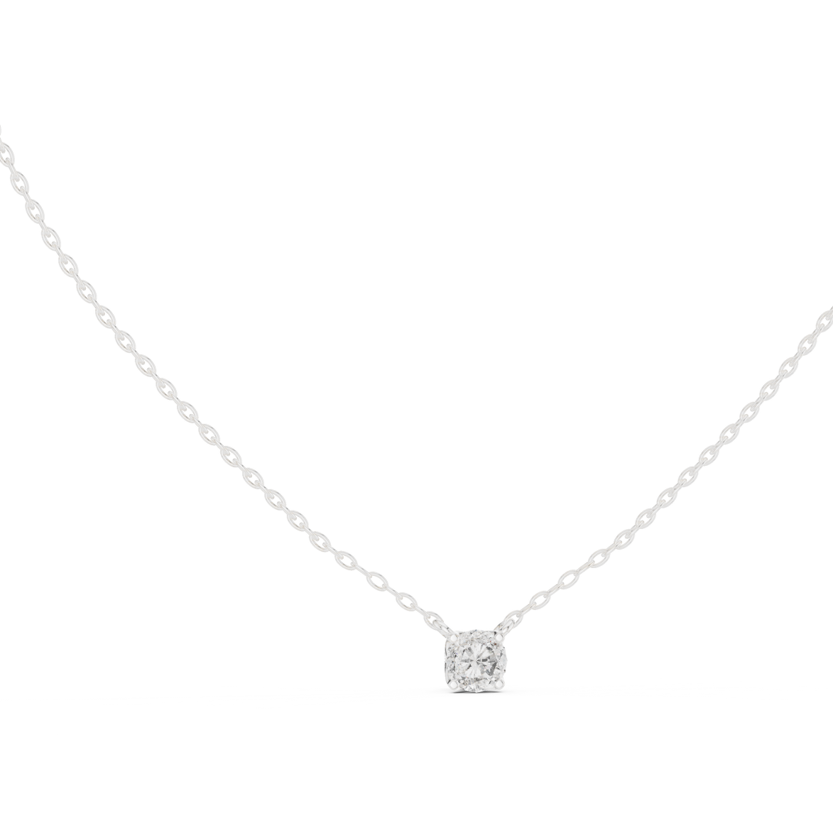 Minimal round cut solitaire diamond pendant in gold with lab grown diamond by Signora Jewels