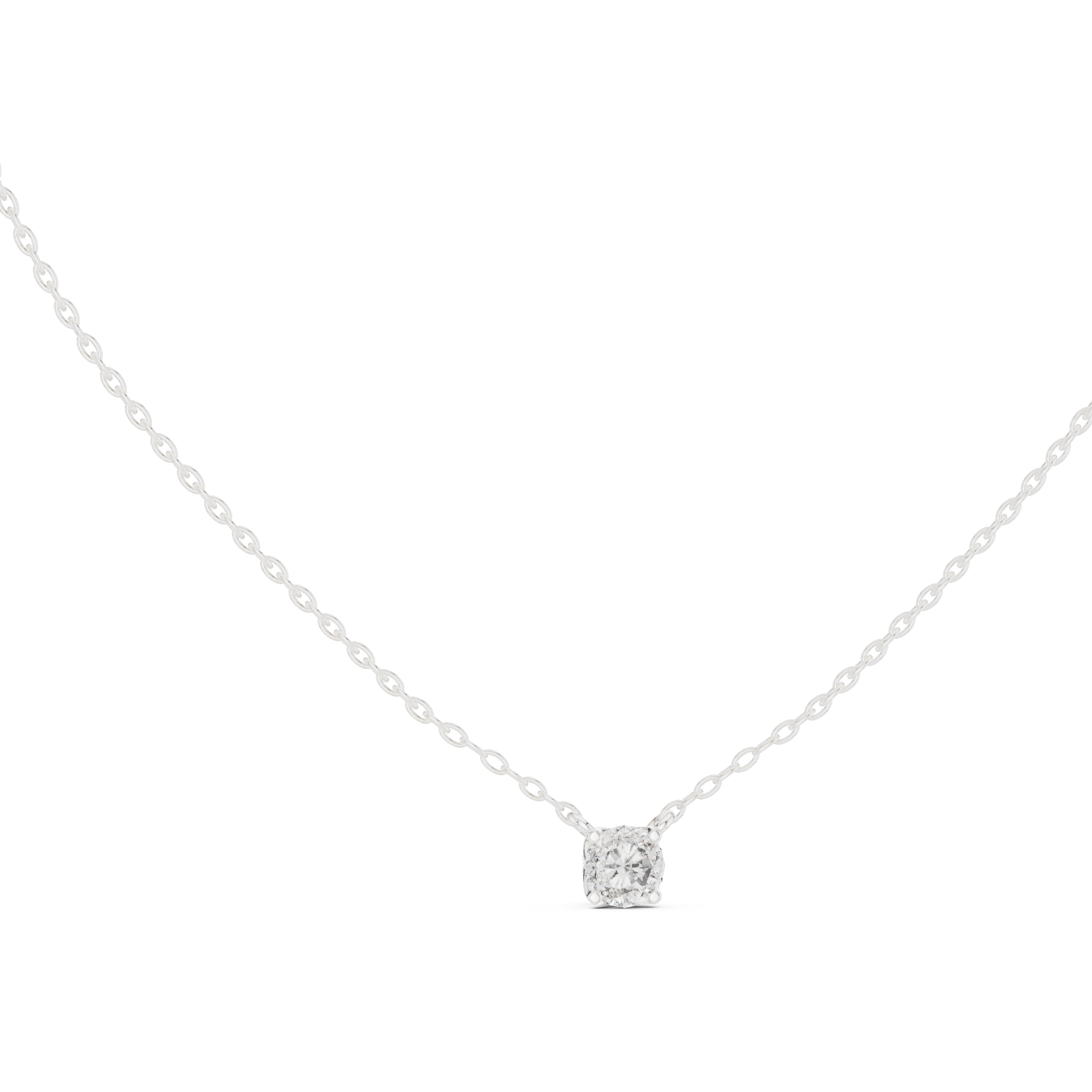Minimal round cut solitaire diamond pendant in gold with lab grown diamond by Signora Jewels