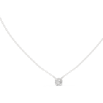 Minimal round cut solitaire diamond pendant in gold with lab grown diamond by Signora Jewels