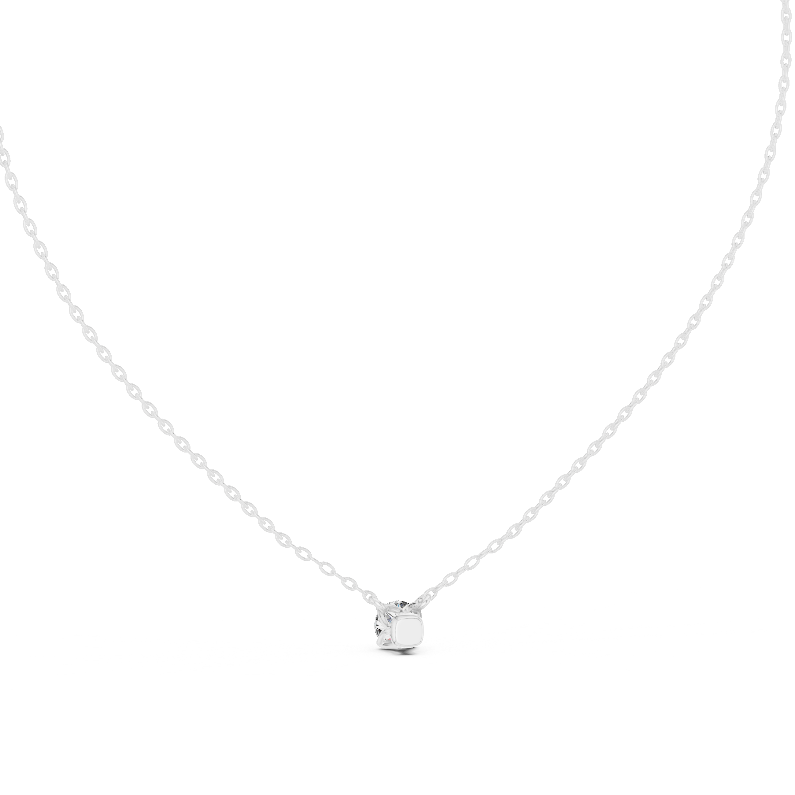 Minimal round cut solitaire diamond pendant in gold with lab grown diamond by Signora Jewels