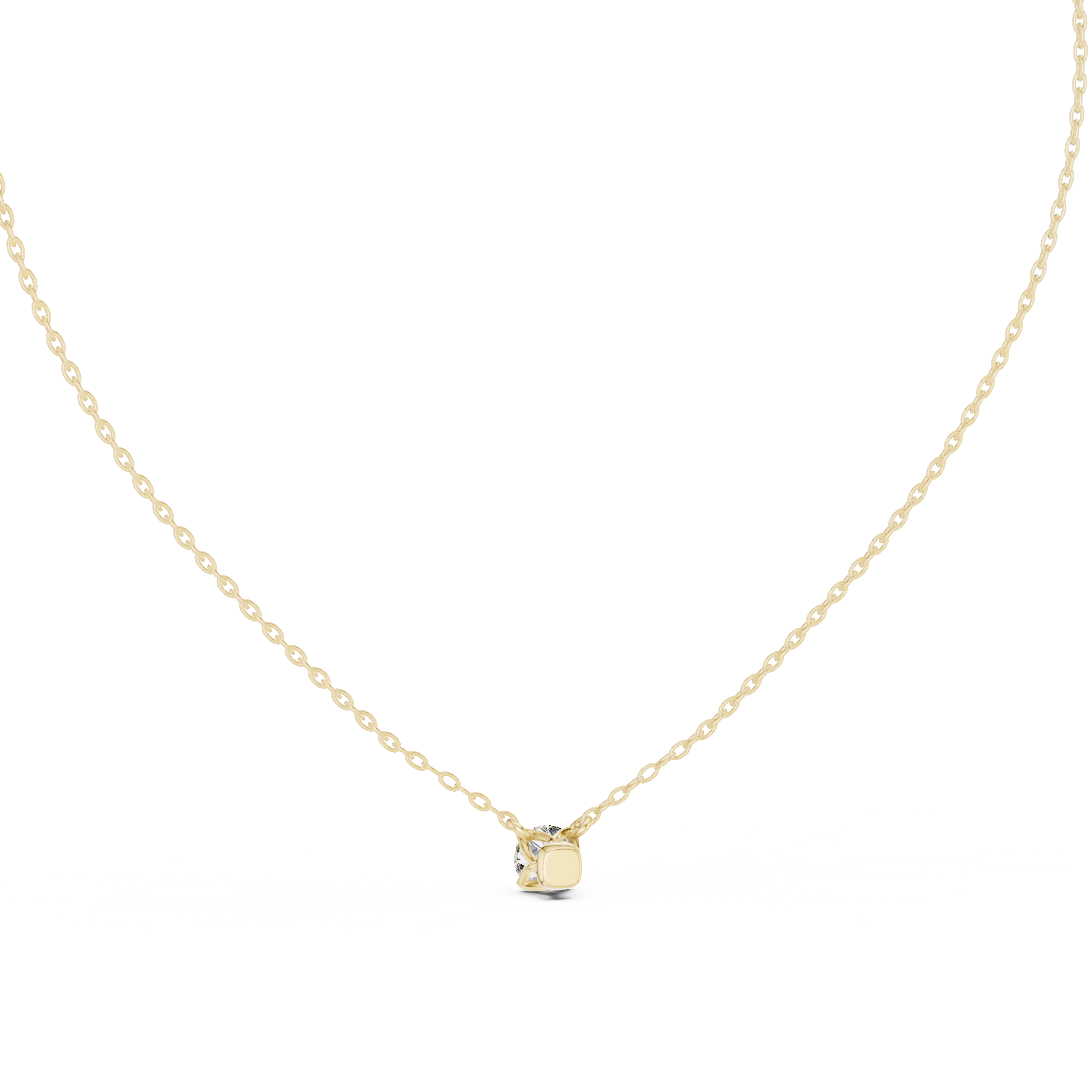 Minimal round cut solitaire diamond pendant in gold with lab grown diamond by Signora Jewels