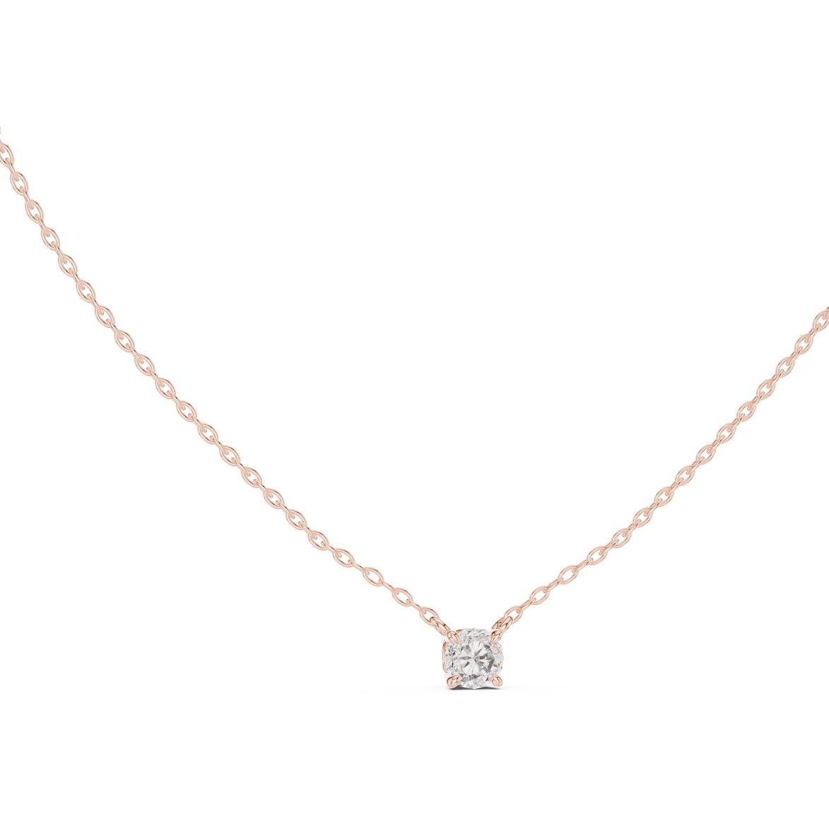 Minimal round cut solitaire diamond pendant in gold with lab grown diamond by Signora Jewels