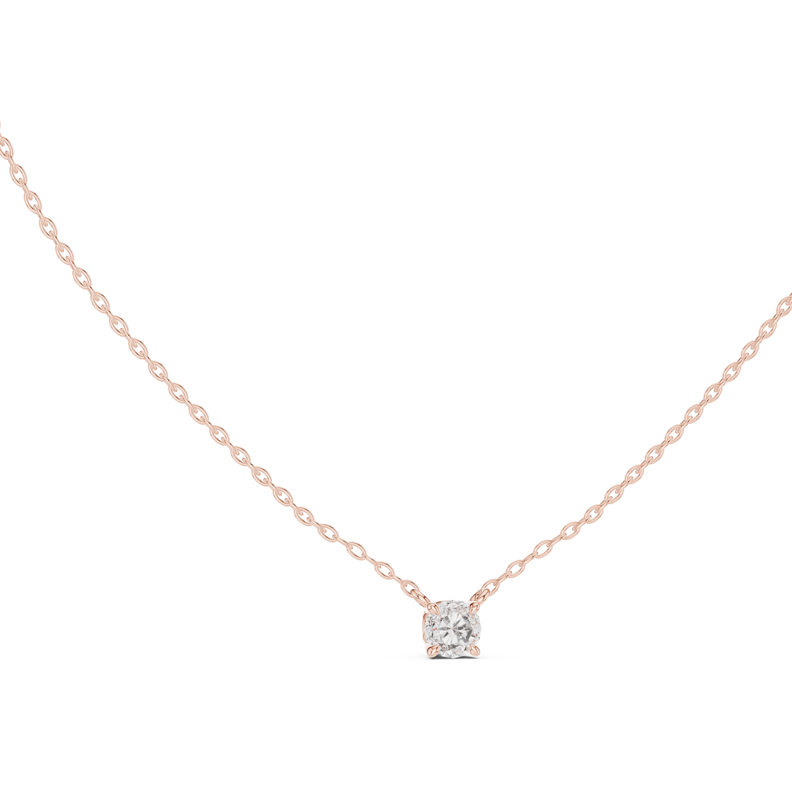 Minimal round cut solitaire diamond pendant in gold with lab grown diamond by Signora Jewels