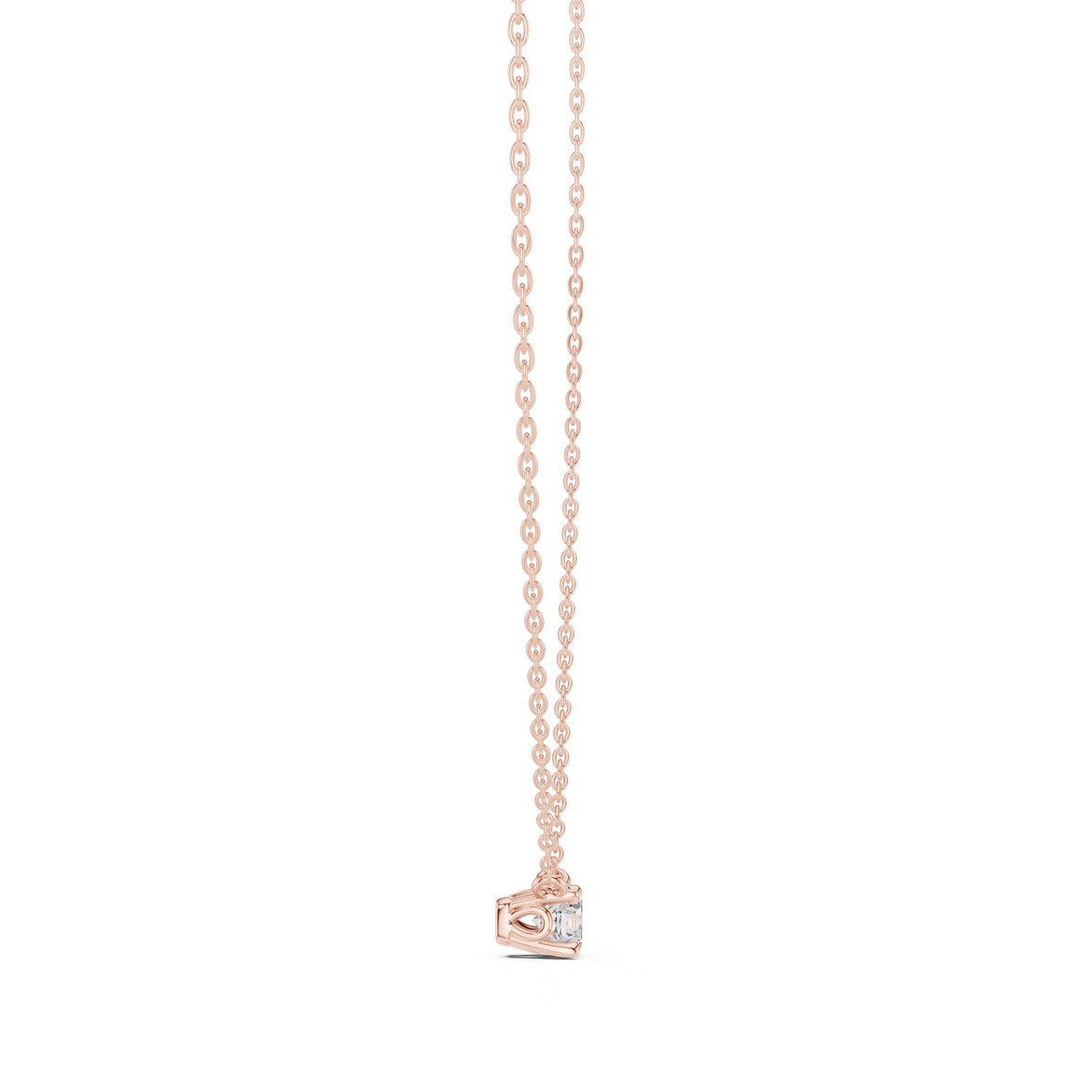 Minimal round cut solitaire diamond pendant in gold with lab grown diamond by Signora Jewels