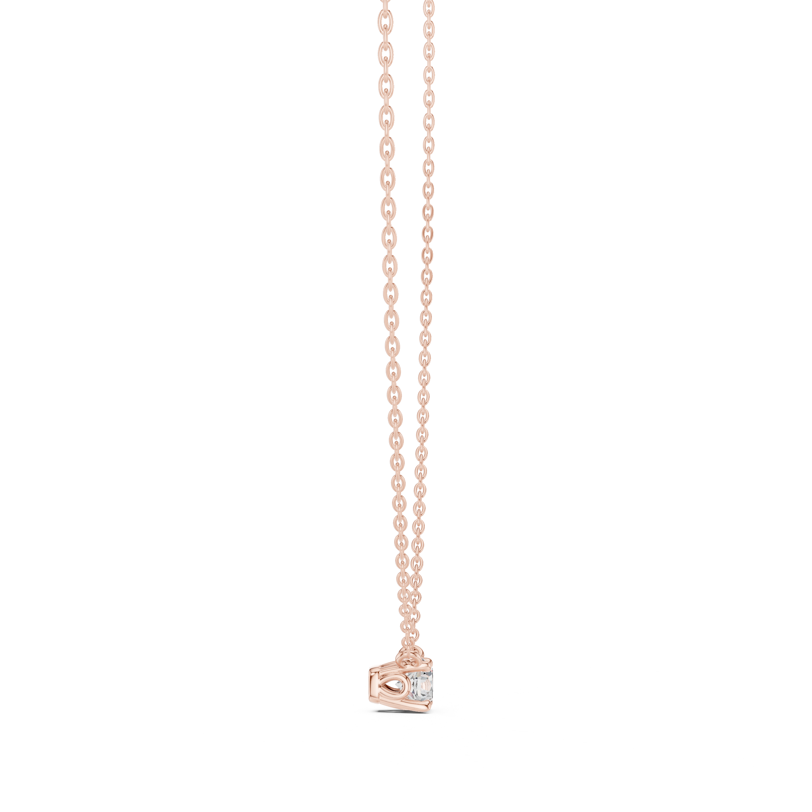 Minimal round cut solitaire diamond pendant in gold with lab grown diamond by Signora Jewels