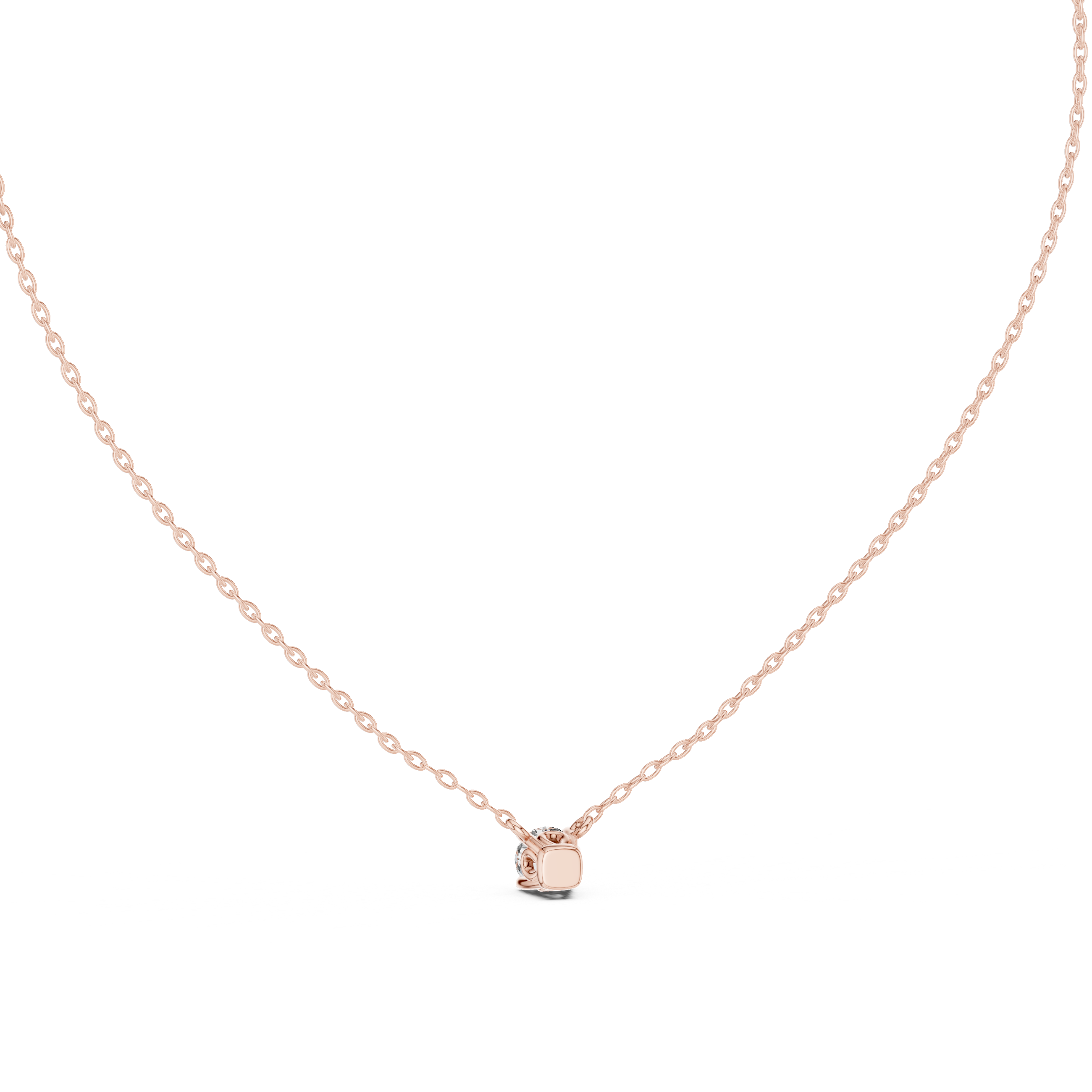 Minimal round cut solitaire diamond pendant in gold with lab grown diamond by Signora Jewels