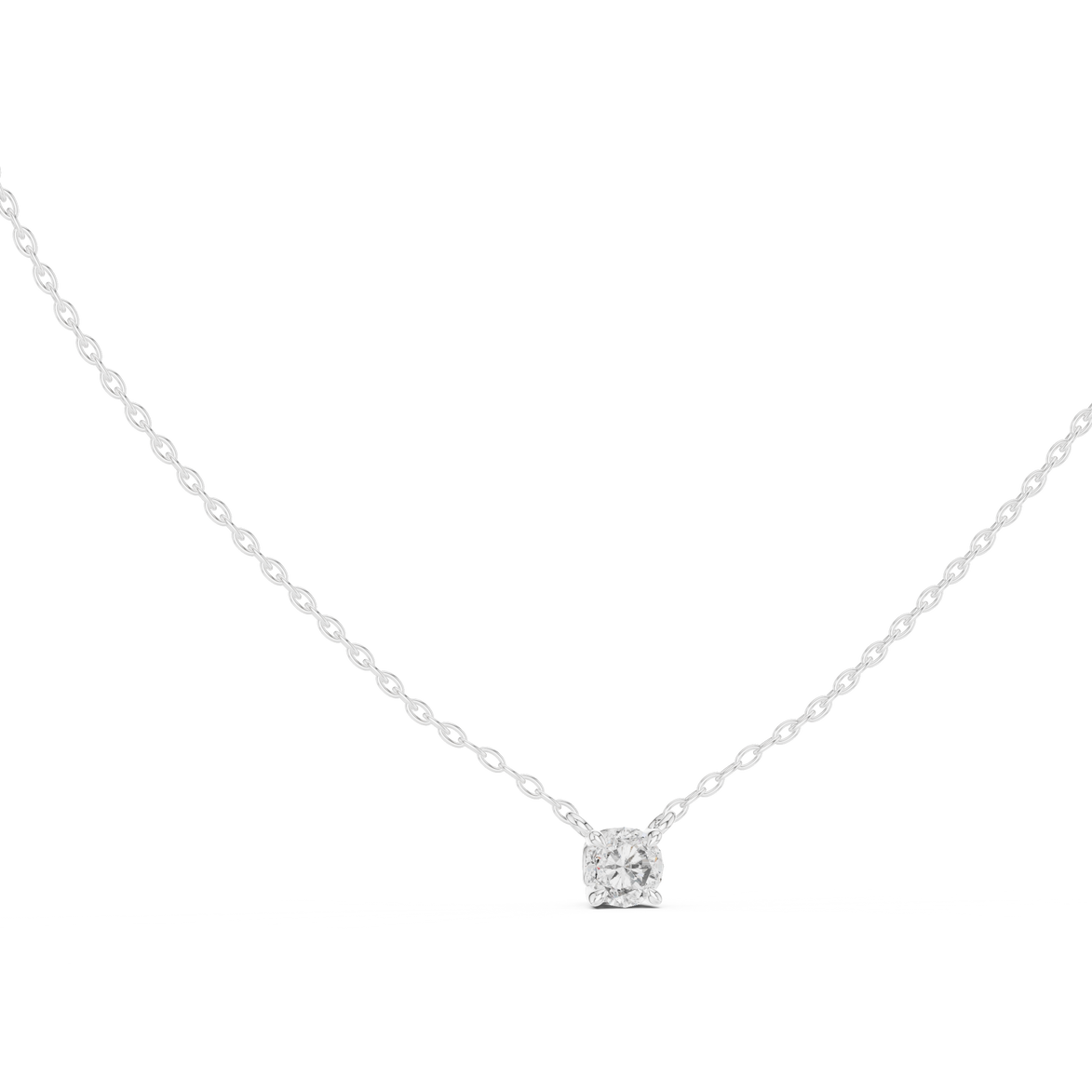 Minimal round cut solitaire diamond pendant in gold with lab grown diamond by Signora Jewels