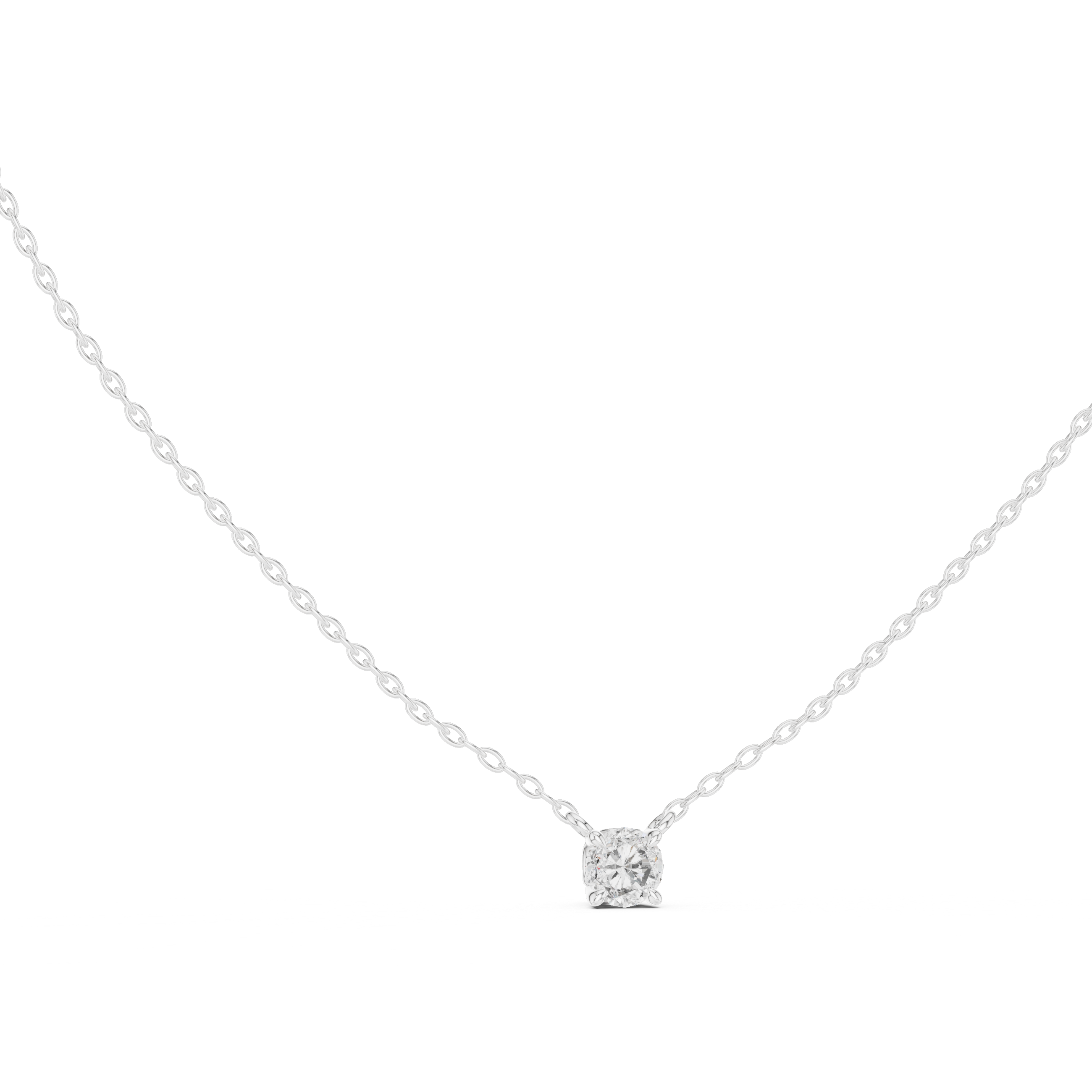 Minimal round cut solitaire diamond pendant in gold with lab grown diamond by Signora Jewels