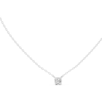 Minimal round cut solitaire diamond pendant in gold with lab grown diamond by Signora Jewels