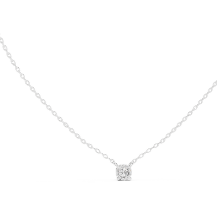 Minimal round cut solitaire diamond pendant in gold with lab grown diamond by Signora Jewels