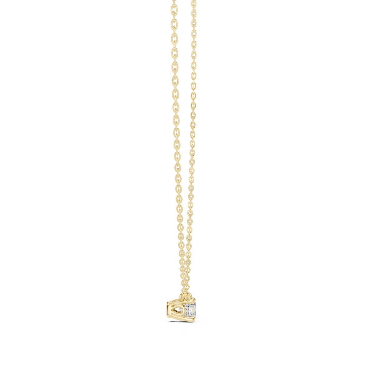 Minimal round cut solitaire diamond pendant in gold with lab grown diamond by Signora Jewels