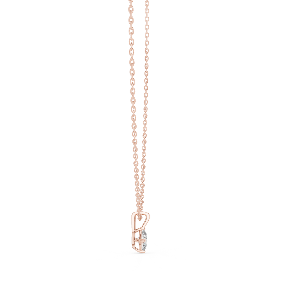Minimal oval cut solitaire diamond pendant in gold with lab grown diamond by Signora Jewels