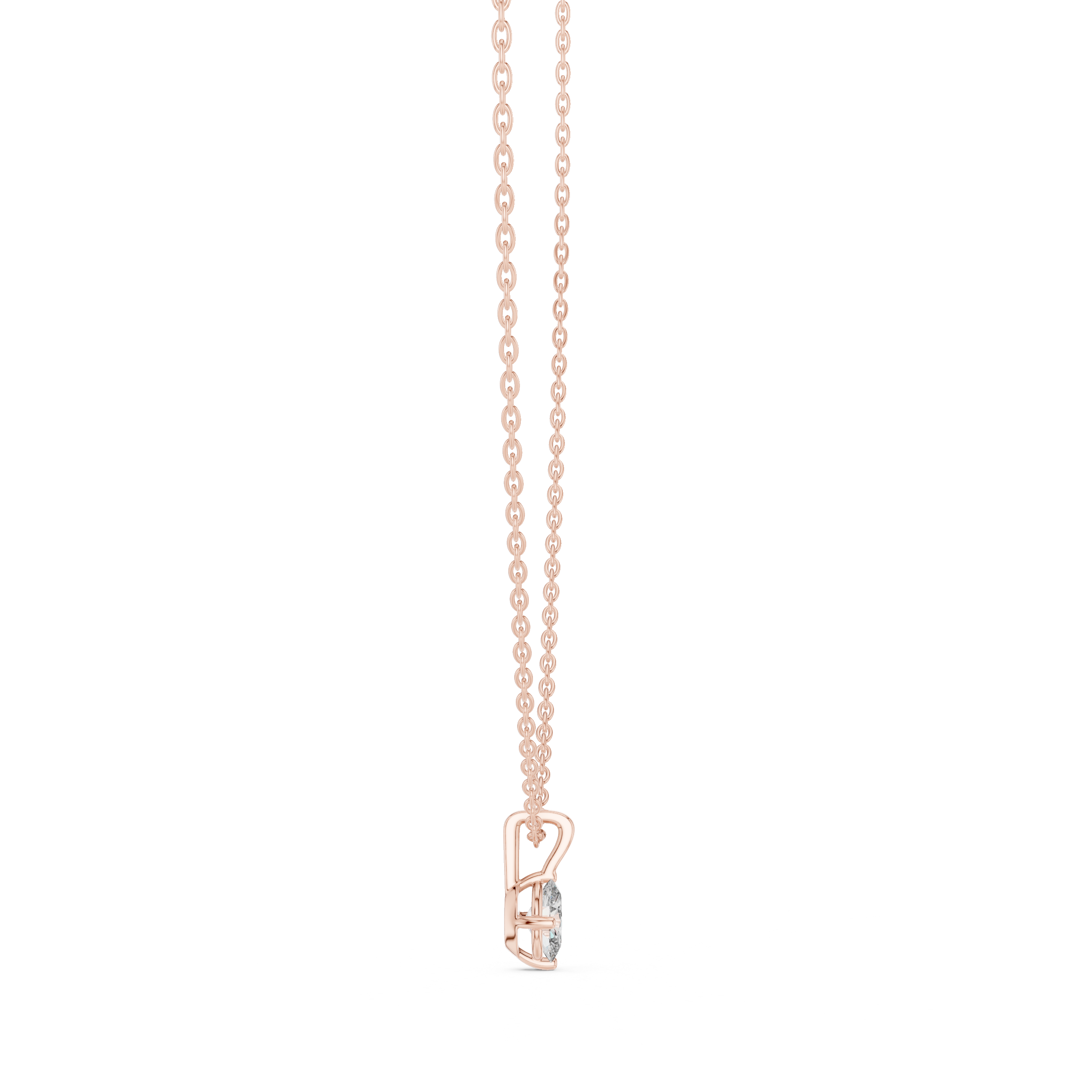 Minimal oval cut solitaire diamond pendant in gold with lab grown diamond by Signora Jewels