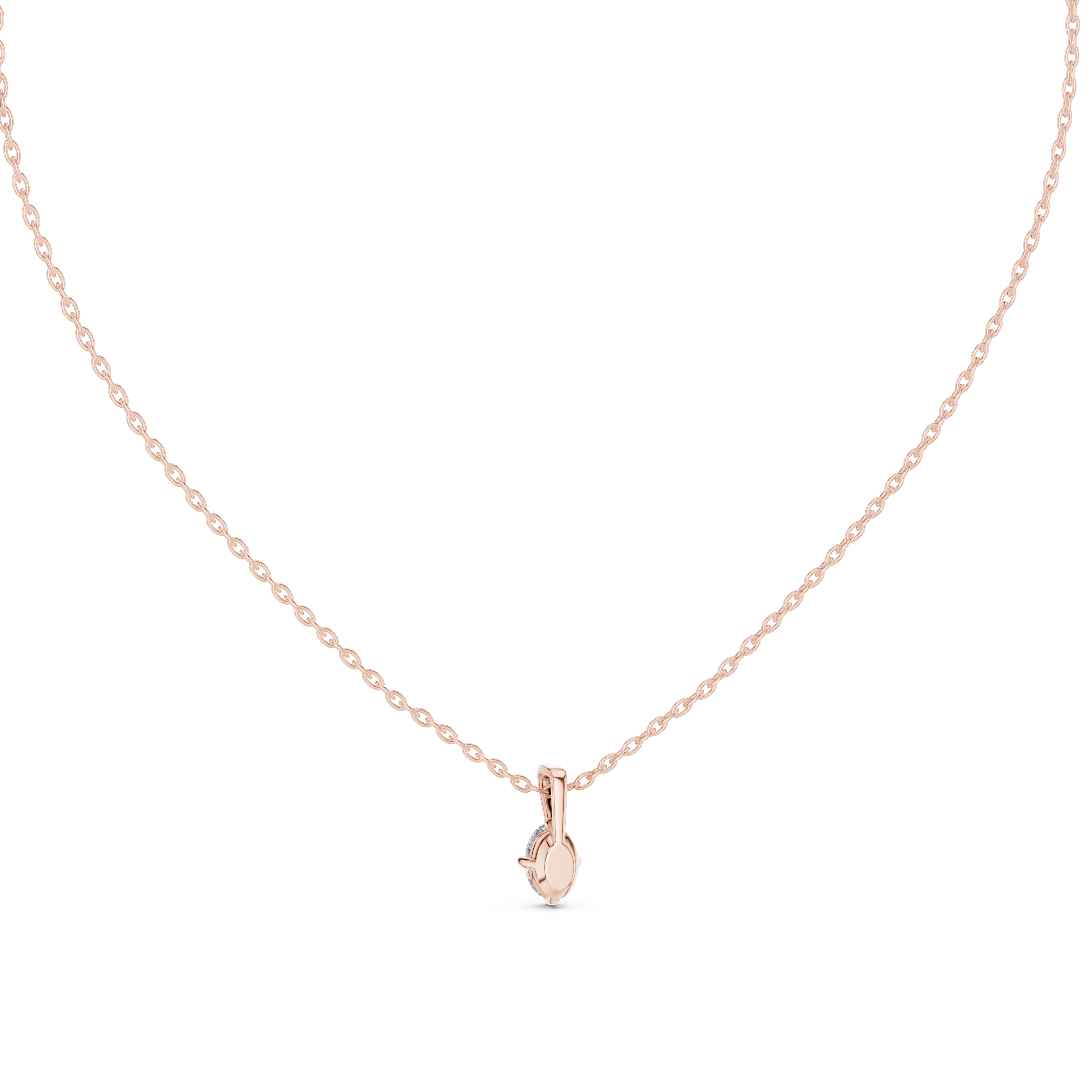 Minimal oval cut solitaire diamond pendant in gold with lab grown diamond by Signora Jewels