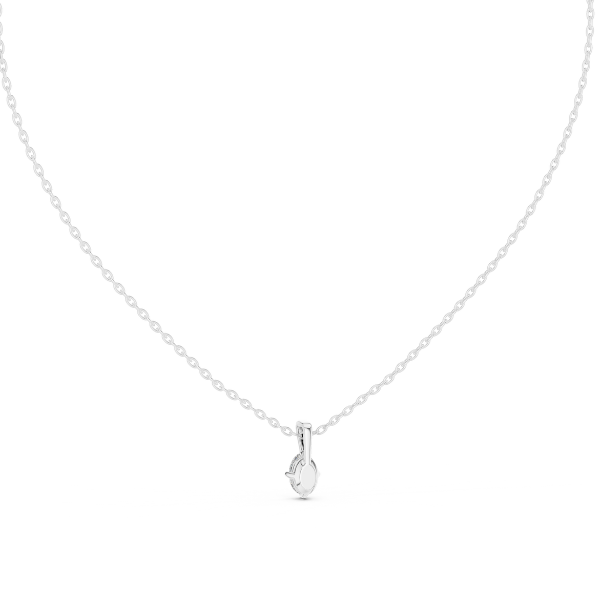 Minimal oval cut solitaire diamond pendant in gold with lab grown diamond by Signora Jewels