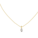Minimal oval cut solitaire diamond pendant in gold with lab grown diamond by Signora Jewels