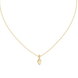Minimal oval cut solitaire diamond pendant in gold with lab grown diamond by Signora Jewels