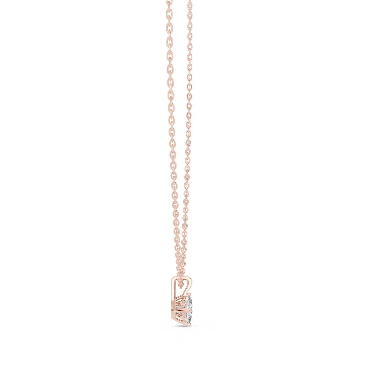 Minimal princess cut solitaire diamond pendant in gold with lab grown diamond by Signora Jewels