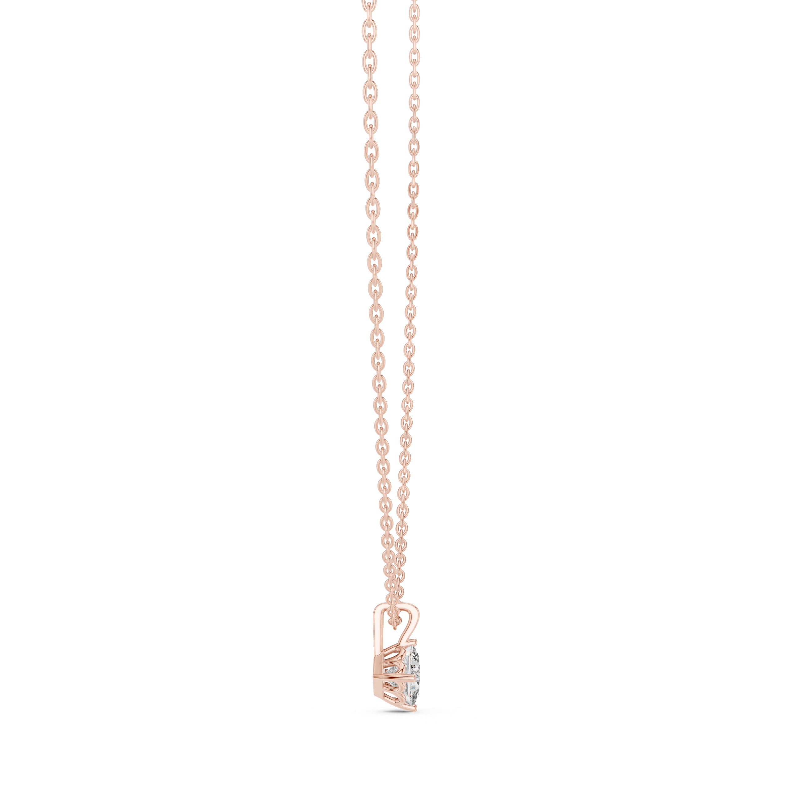 Minimal princess cut solitaire diamond pendant in gold with lab grown diamond by Signora Jewels