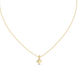 Minimal princess cut solitaire diamond pendant in gold with lab grown diamond by Signora Jewels
