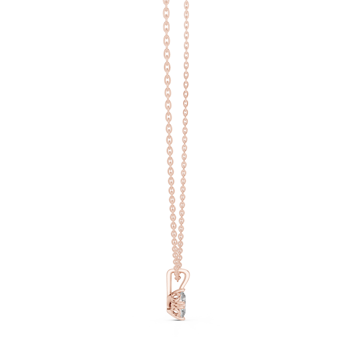 Minimal oval cut solitaire diamond pendant in gold with lab grown diamond by Signora Jewels