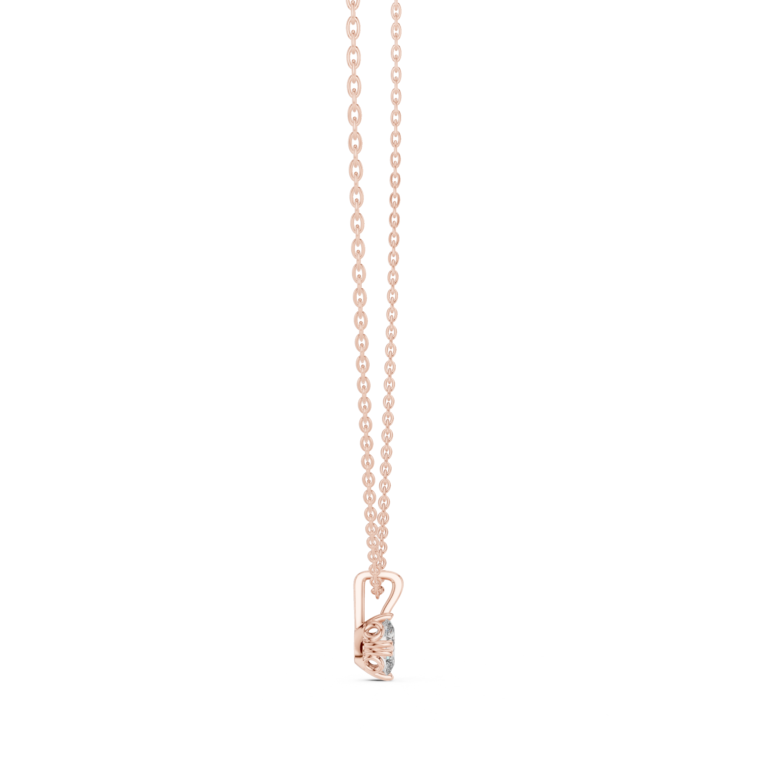 Minimal oval cut solitaire diamond pendant in gold with lab grown diamond by Signora Jewels