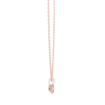 Minimal oval cut solitaire diamond pendant in gold with lab grown diamond by Signora Jewels