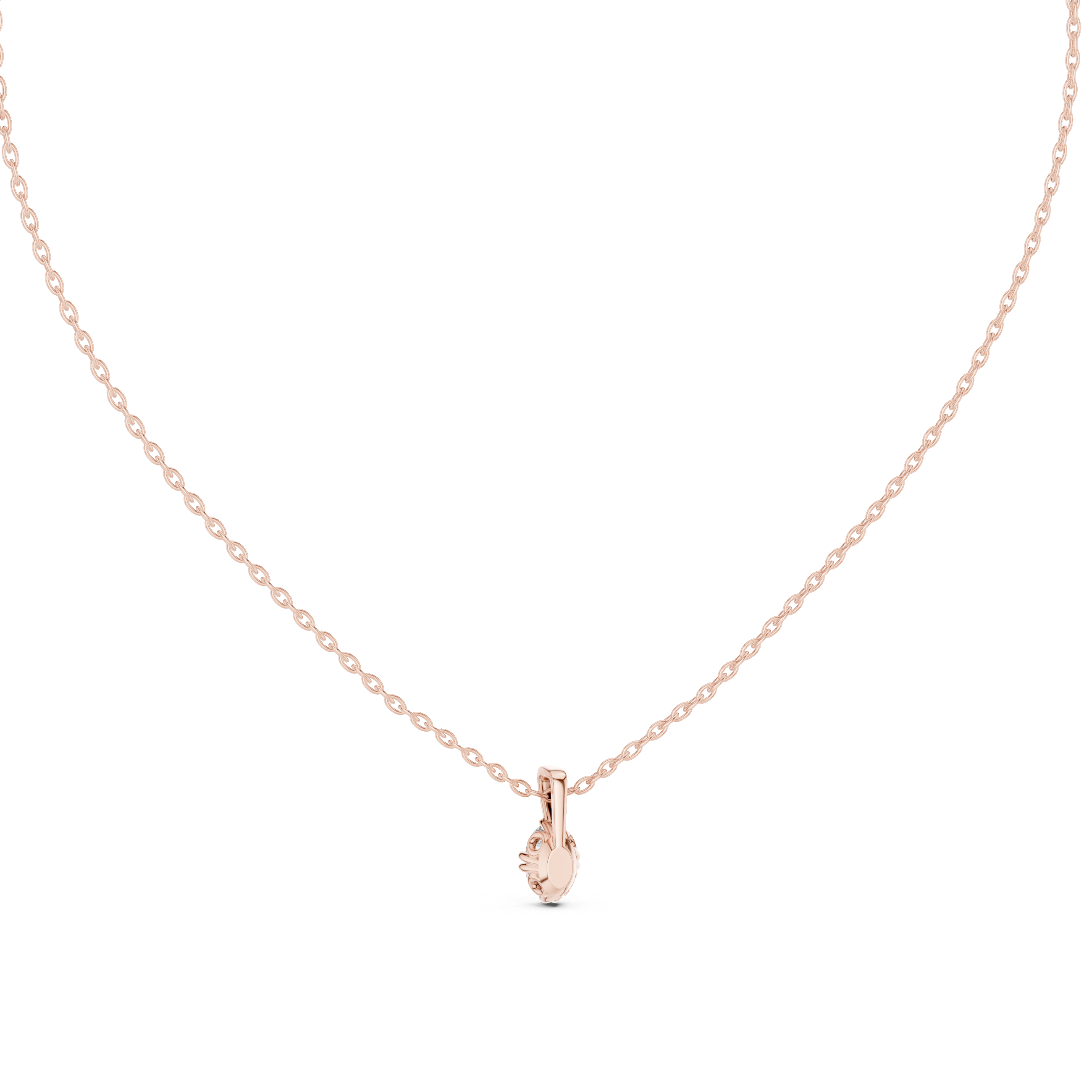 Minimal oval cut solitaire diamond pendant in gold with lab grown diamond by Signora Jewels