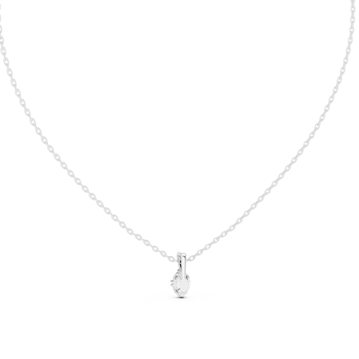 Minimal oval cut solitaire diamond pendant in gold with lab grown diamond by Signora Jewels