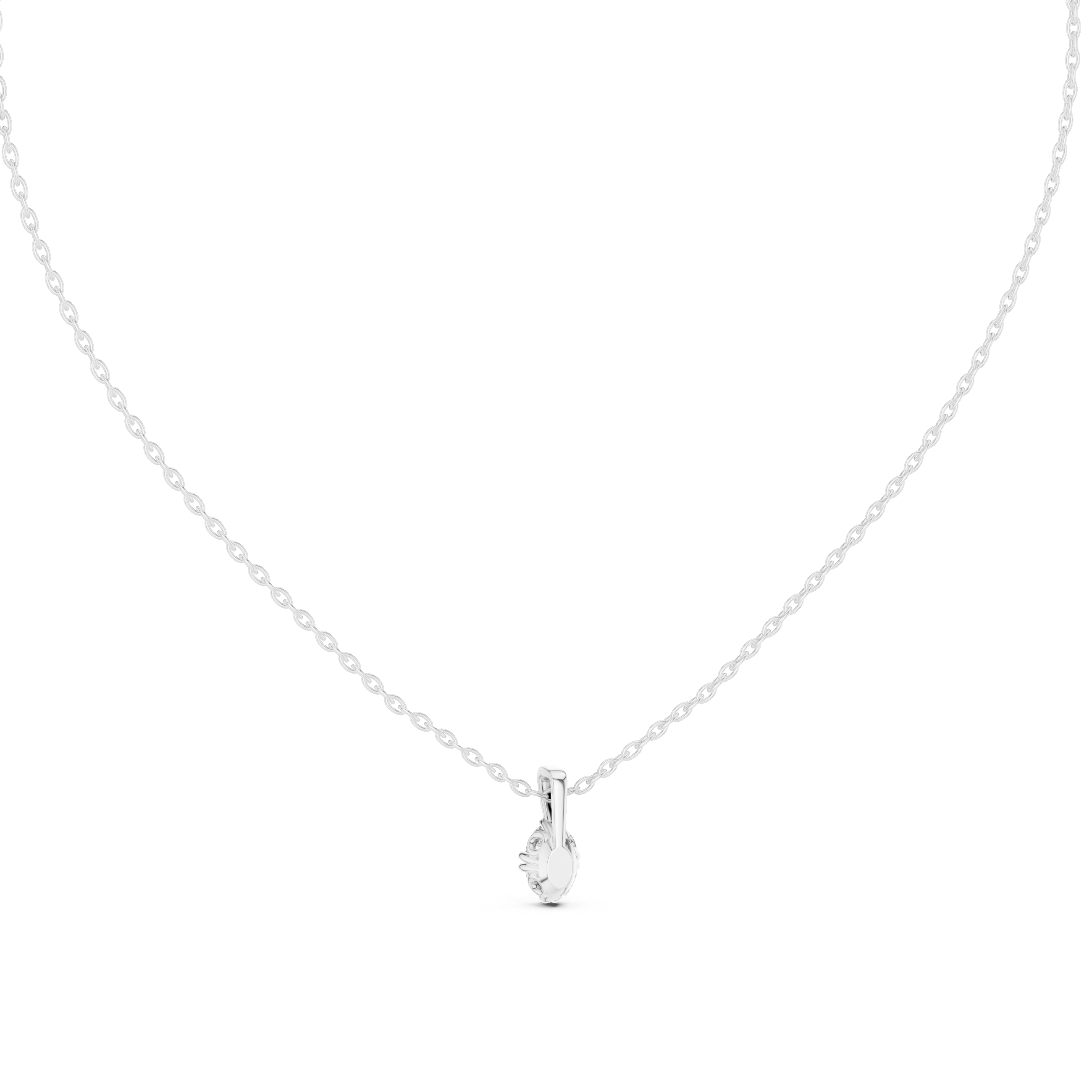 Minimal oval cut solitaire diamond pendant in gold with lab grown diamond by Signora Jewels