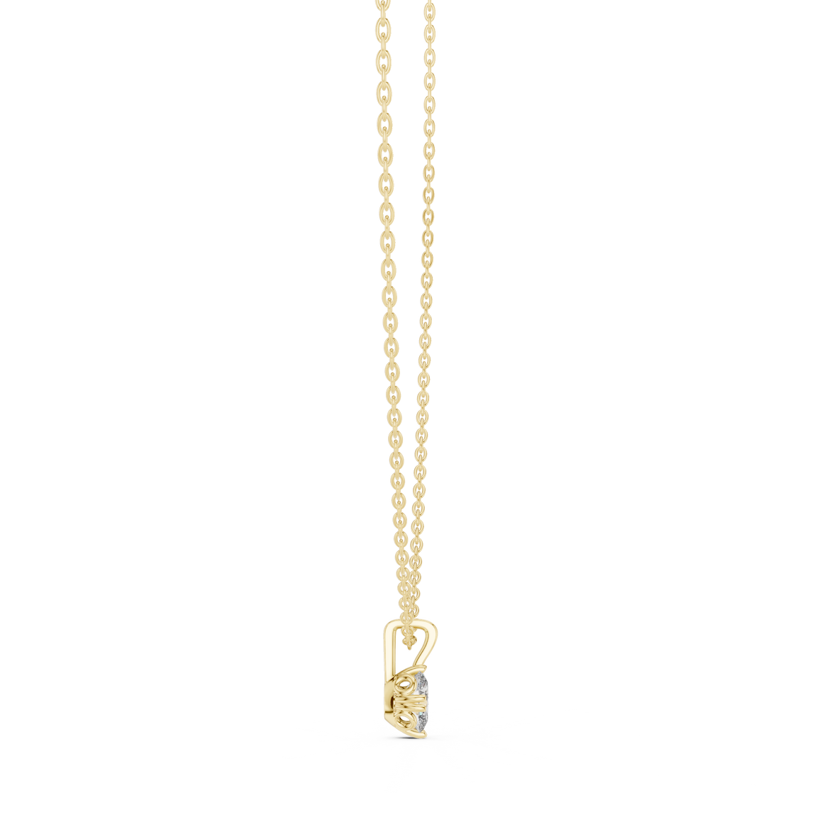 Minimal oval cut solitaire diamond pendant in gold with lab grown diamond by Signora Jewels