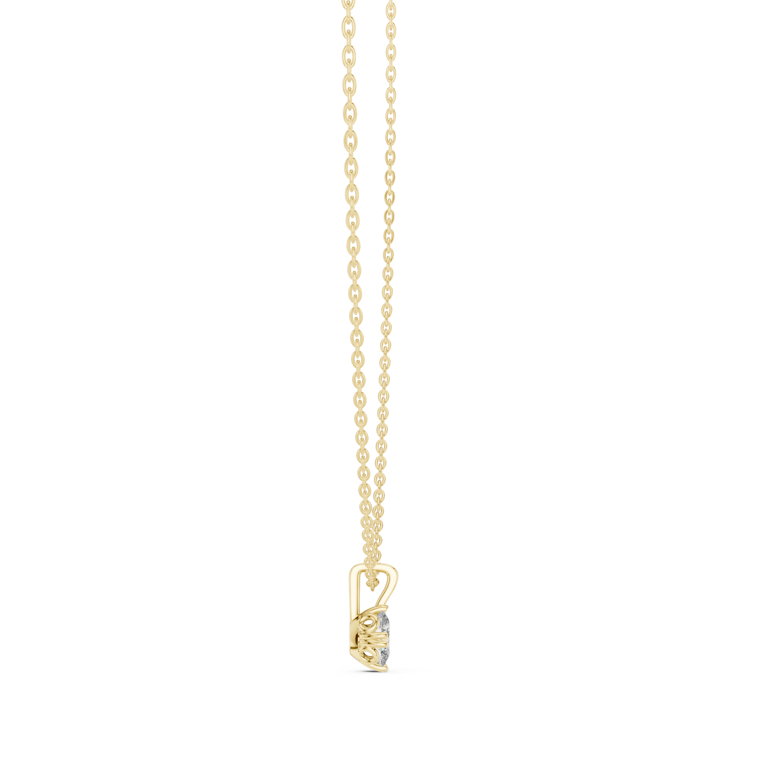Minimal oval cut solitaire diamond pendant in gold with lab grown diamond by Signora Jewels